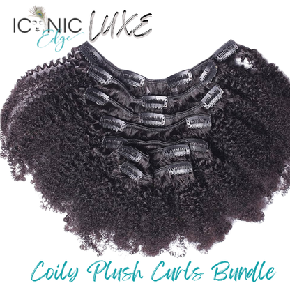 Iconic Edge LUXE "Coily Plush Curls" Clip-In Extensions