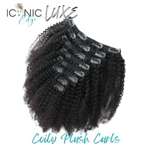 Iconic Edge LUXE "Coily Plush Curls" Clip-In Extensions
